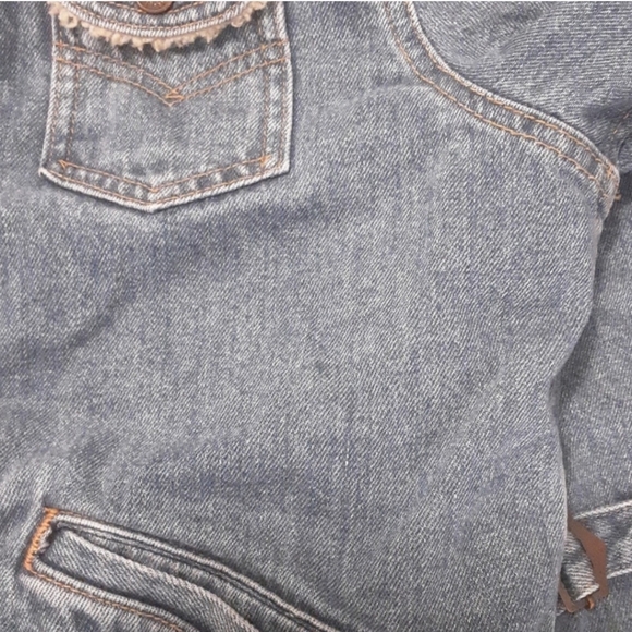 Vintage Levi's Sherpa Trucker Style Denim Jacket Comfy Warm Classic Size L JR - Picture 6 of 15